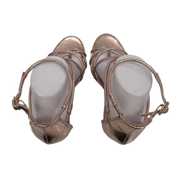 Brash Rose Gold Strappy Heeled Sandals Size 8 Women’s - Picture 6 of 10